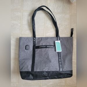 Grey travel tote, laptop carrier